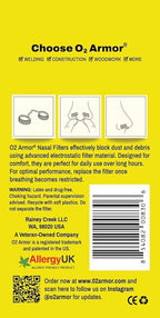 O2 Armor Nose Filters for Welders & Allergies - Nose Filter for Dust - Nasal Filters for Welding - Nose Dust Mask for Construction (Sample 4 Pack)