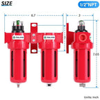 TAILONZ PNEUMATIC 0-150PSI 1/2 Inch NPT Aluminum Alloy Air Filter Drying System, Particulate Filter, Coalescing Filter, Desiccant Dryer Filtration and Drying