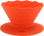 Pour Over Coffee Dripper Silicone Food Grade Portable Hand Brewed Coffee Filter Cup for Travel Outdoor Camping Home Use Lightweight Foldable Easy to Clean Dishwasher Safe Durable (Orange Red)