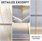 CHETTO C Stainless Steel Range Hood Cover with Quiet Vent Hood Insert Custom Handcrafted Metal Kitchen Fan with Towel Rack LED Light 48"W x21"D x57"H Brushed Stainless Steel Wall Mount