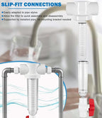 1-1/2" Spin Down Sand Separator for 50 Gpm Sediment Water Filter System, PVC Slip Fit Connections, 100 Mesh