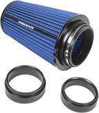 Universal 3/3.5/4" (75/89/100mm) High-Flow Air Filter, Reusable Cone Cold Air Intake, High Performance, Clamp-On Car High Flow Air Kit, Flange Diameter: 3/3.5/4 Inch, Height: 10 Inch, BLUE