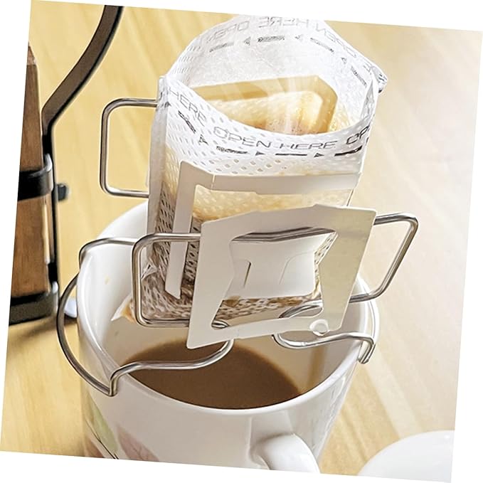 Coffee Cup Filter Rack Portable Stainless Steel Dripper Stand for Manual Brewing Convenient Coffee Extraction Holder Freestanding Design for Easy Filter Access
