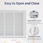 20"W x 12"H [Duct Opening Size] Steel Return Air Filter Grille - Removable Face/Door for 1 inch Filters -HVAC Vent Cover Grill - White [Outer Dimensions: 22 5/8"W X 14 5/8"H]
