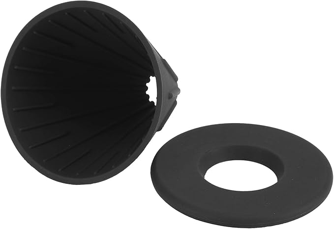 Reusable Silicon Resin Coffee Filter Strainer Dripper Portable Coffee Machine Accessory for Home Outdoor Camping Office Travel Lightweight Durable Easy Clean (Black)