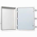 QILIPSU Waterproof Junction Box IP67 Outdoor Plastic Electrical Project Enclosure Weatherproof with Inner Door, Mounting Plate, Wall Brackets, Hinged Grey Cover 20"x16.1"x7.9" -D