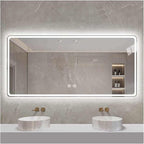 Smart Illuminated LED Bathroom Mirror，Bathroom Mirror with LED Lights，Energy-Saving LED Smart Mirrors，LED Mirror for Bathroom，with Demister Pad and Smart Touch Switch(H75*W100cm/H29.5*W39.4IN)