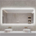 Smart Illuminated LED Bathroom Mirror，Bathroom Mirror with LED Lights，Energy-Saving LED Smart Mirrors，LED Mirror for Bathroom，with Demister Pad and Smart Touch Switch(H70*W80cm/H27.6*W31.5IN)