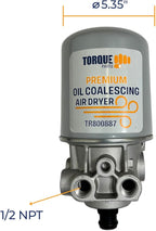 Torque 800887 AD-SP Style Air Dryer for Freightliner, Peterbilt Replaces 065691 Bendix: 800887 65691 109991 Haldex: 10991X Meritor: R95510991X (TR800887)