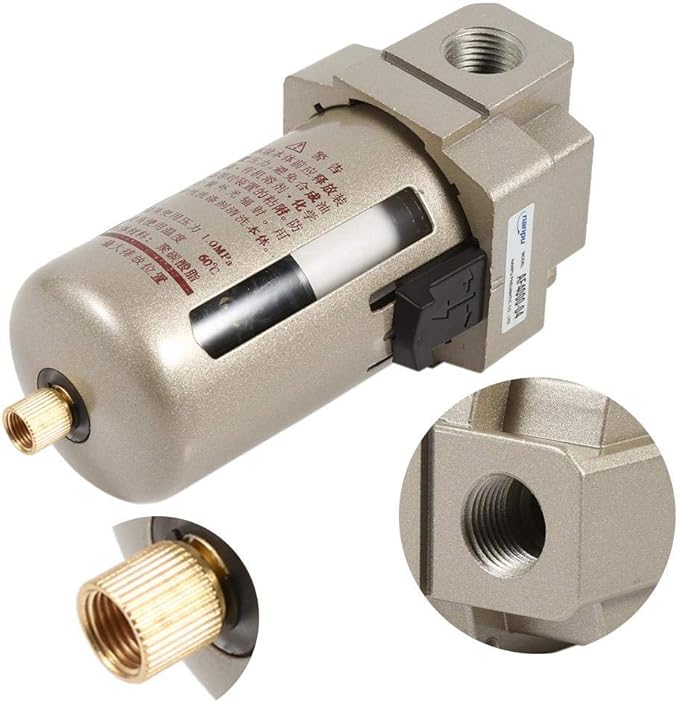 Moisture Trap Air Filter, 1/2 Inch Air Filter Compressor Water Moisture Trap Separator Regulator Accessories, Air-Compressor Accessories Parts