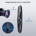 40.5mm Lens to 49mm Camera Lens Adapter,40.5mm to 49mm Filter Step up Ring Adapter Ring,Compatible All 49mm Filter Accessory.Made from CNC Machined