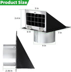 4 Inch Dryer Vent Cover Outside with Mesh & Cushioned Flap,Metal Wall Vent Exhaust Vent Cover,Exterior Dryer Vent Hood Wall Mount Extractor Vent,Outdoor Dryer Vent Cover for Laundry AC Air Vents-Black