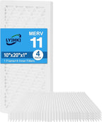 10x20x1 MERV 11 Air Filter, Quality AC/HVAC Furnace Filter，1 Reusable ABS Frame + 4 Pack Replaceable Filter Media，Breathe Fresher and Cost-effective