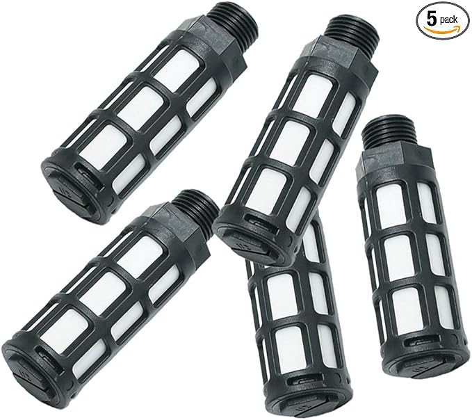 Beduan Pneumatic Air Compressor Muffler Fitting 1/2" NPT Compressed Exhaust Silencer (Pack of 5)