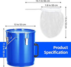 8 Gal Fryer Grease Bucket, Steel Oil Disposal Container with Rust-Proof Coating, Safety Lid & Lock Clips & Filter Bag for Cooking Grease Storage & Transport,Blue