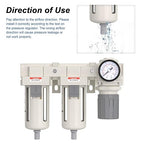 AIRZOE 3/4" NPT Air Dryer for Compressor-Air Compressor Water Separator AC4110-06,Double Air Compressor Filter,Air Pressure Regulator Combo,5 Micron Brass Element,Semi-Auto Drain,0-145 psi Gauge