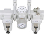 PneumaticPlus SAU400-N06G-MEP Compressed Air Filter Regulator Lubricator Combo 3/4" NPT - Metal Bowl, Manual Drain, Bracket, Gauge