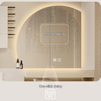 Bathroom Wall Mounted Mirror, LED Illuminated Vanity Mirror with Demister Pad, Mirror for Wall Decor Mirror with Anti-Fog, Dimmable Light Function, Touch Switch (Color : Right Cut, Size : 35.