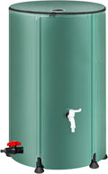 Collapsible Rain Barrel Water Storage Containers-100 Gallon Portable Rainwater Collect System Water Tank to Collect Rainwater from Gutter Downspout Water Catcher with Spigots,Filter＆Overflow Kits