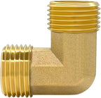 Hooshing 2PCS Brass Pipe Fitting 90 Degree Elbow 3/4 Inch NPT Male x 3/4 Inch NPT Male L Shape Right Angle