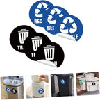 TEHAUX Self-Adhesive Garbage Sorting Stickers Waste Bin Decals for Recycling Identification Material Eco-Friendly Labels for Home Office Use