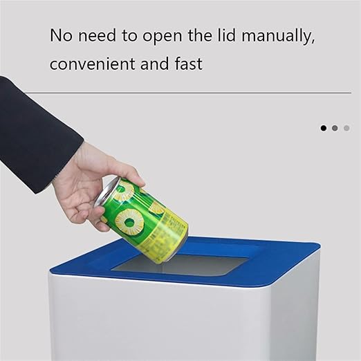 GLigeT Outdoor Trash can White Combined Trash Can Large-Capacity Square Sorting Trash Can Outdoor Direct Throw Trash Can Without Cover, Anti-Fingerprint Technology 48L Trash Can (Size : B)