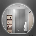 Bathroom Mirror with LED Lights, Wall Mounted Bathroom Mirrors, Bathroom Mirrors with Touch, 3 Colour Dimmable and Demister Pad, IP44 Smart Mirror(23.6"/60cm)