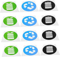 12pcs Waste Sorting Stickers Trash Can Recycling Decals Self-Adhesive Labels for Environment Protection