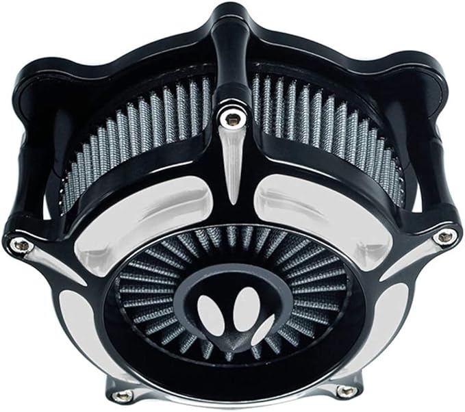 Air Filter Intake Motorcycle Turbine Cleaner Kit Cnc Cut Chrome for Harley Touring Street Glide 2008 - 2016 Softail 2016 - 2017 Fitment - C (Gray)