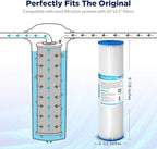 Membrane Solutions 5 Micron Pleated Polyester Sediment Water Filter 10"x2.5" Replacement Cartridge Universal Whole House Pre-Filter Compatible with W50PE, WFPFC3002, SPC-25-1050, FM-50-975 - 4 Pack