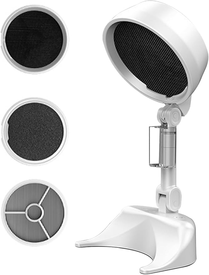 Foldable Air Purifier with 3 Replaceable Filters, 2 in 1 Desktop Electric Smoke Away Purifier Fan with 3 Speeds for Indoor BBQ Hot Pot