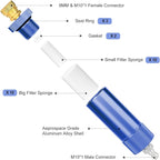 MEANLIN MEASURE 30Mpa Water-Oil Separator With 20 inch Spring Flexible Hose and 8MM & M10 Fast Connecting Internal Thread Mother Head For High Pressure Air Compressor Pump Blue