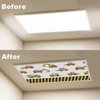 4 Pcs Fluorescent Light Covers for Ceiling Lights Construction Vehicle Excavators Bulldozers Forklifts Yellow Black Decorative Magnets Light Filters for Office Home Classroom Must Haves 4’ x 2’