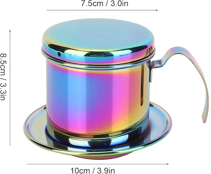 Portable Stainless Steel Coffee Drip Filter, High Density Filter for Sweet and Smooth Taste, Practical Pot for Coffee Lovers, Gift or Collection, Pot