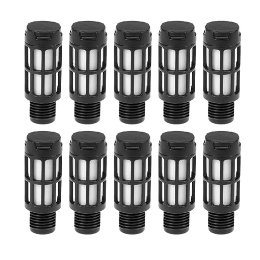 Quickun Plastic Exhaust Air Silencer, 1/8" Air Line Pneumatic Muffler Black Air Compressor Fitting (Pack of 10)