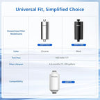 PHILIPS Shower Filter AWP1775BK/37, Water Softener for Hard Water, Shower Filtration with Double Mesh, Reducing Chlorine/Impurities/Rust Sediments for Handheld Showerhead, NSF Certified, Black