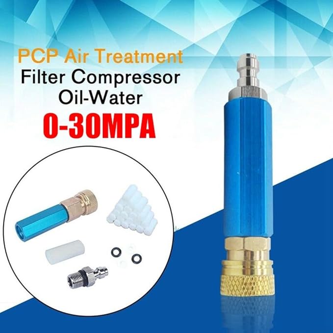 High Pressure Oil Water Separator for Compressor, Air Treatment Filter 0-30MPa, Aluminum Compressed Air Filter with Seal Rings and Gaskets