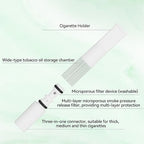Cigarette Filters Pure White Set 10pcs Cigarette Holder Reusable Clean Tar Tobacco Filter with Multi-Filtering for Standard Size Cigarettes Ø8mm,Slim Cigarettes Ø6mm and Ø5mm