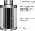 HealSmart 4 Inch 195 CFM Inline Duct Fan Vent Booster Blower, 4" Air Carbon Filter and 4 Inch 8FT PVC Ducting for Grow Tent, Greenhouse, Basement, Quiet