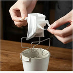 1x Coffee Filter Holder Portable Reusable Outdoor Tea Filters Dripper Baskets Disposable Ear Drip Paper Bag Shelf Japanese Style(B)