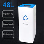 GLigeT Outdoor Trash can White Combined Trash Can Large-Capacity Square Sorting Trash Can Outdoor Direct Throw Trash Can Without Cover, Anti-Fingerprint Technology 48L Trash Can (Size : G)