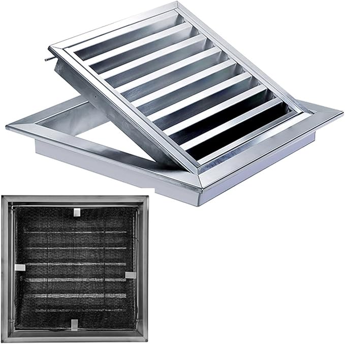 Square Stainless Steel Vent Grille with Removable Filter Mesh, Weatherproof Louver Air Return Vent Cover for Home/Shed/Garage/Roof(27x27in/69x69cm)
