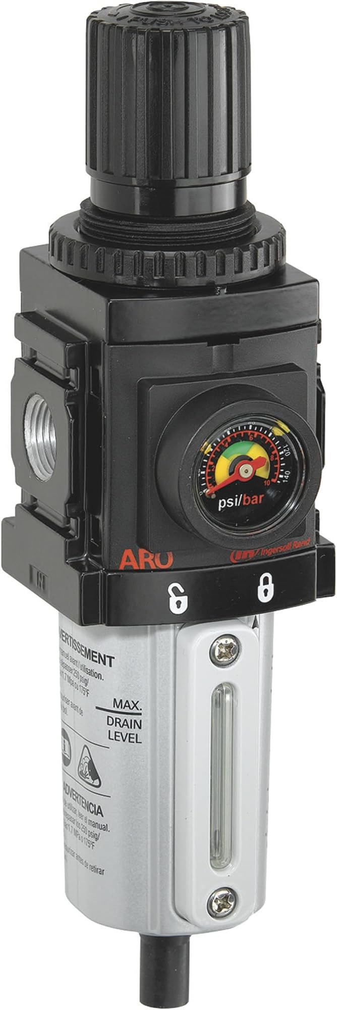 ARO P39234-600-VS Air Filter-Regulator Piggyback, 3/8" NPT - 150 psi Max Inlet
