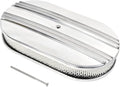 15" Polished Aluminum Air Cleaner Assembly Kit Alloy Oval Partial Half Finned with Element