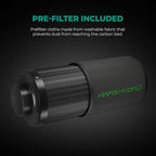MARS HYDRO 4 Inch Carbon Filter, Inline Air Filter Odor Control with Australian Virgin Charcoal, Carbon Filter for Inline Fan, Grow Tent, Hydroponics, Pre-Filter Included, Reversible Flange