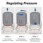 1/2" NPT Compressed Air Filter Regulator Lubricator Combo, Air Compressor Water Separator AC4010-04,5 Micron Brass Element Auto Drain,0-145 psi Gauge