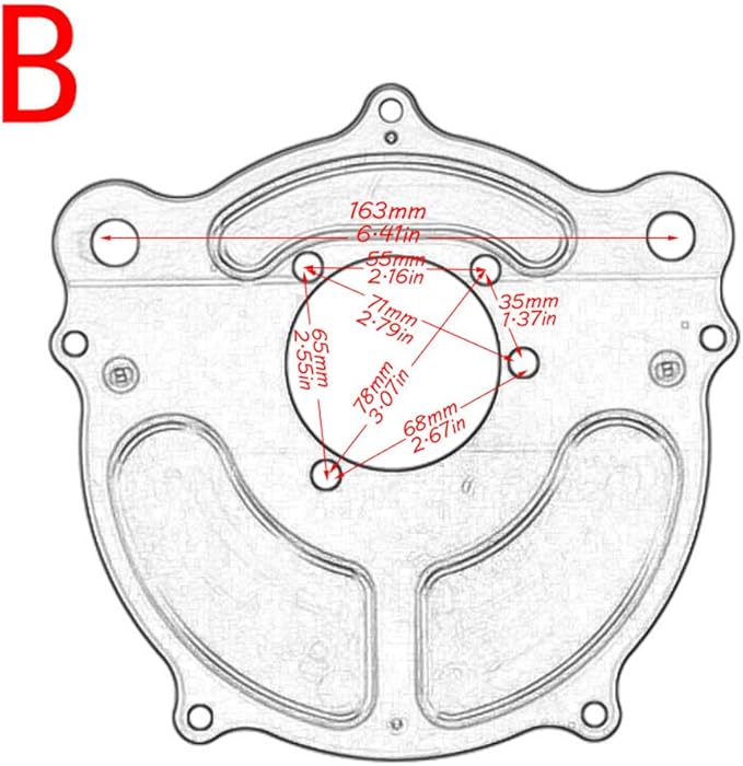 Air Filter Intake Cnc Cut Air Cleaner Venturi Motorcycle Chrome Kit for Harley Dyna 2000 - 2017 Softail 2000 - 2015 Touring 2000 - 2007 Fitment - B (Red)