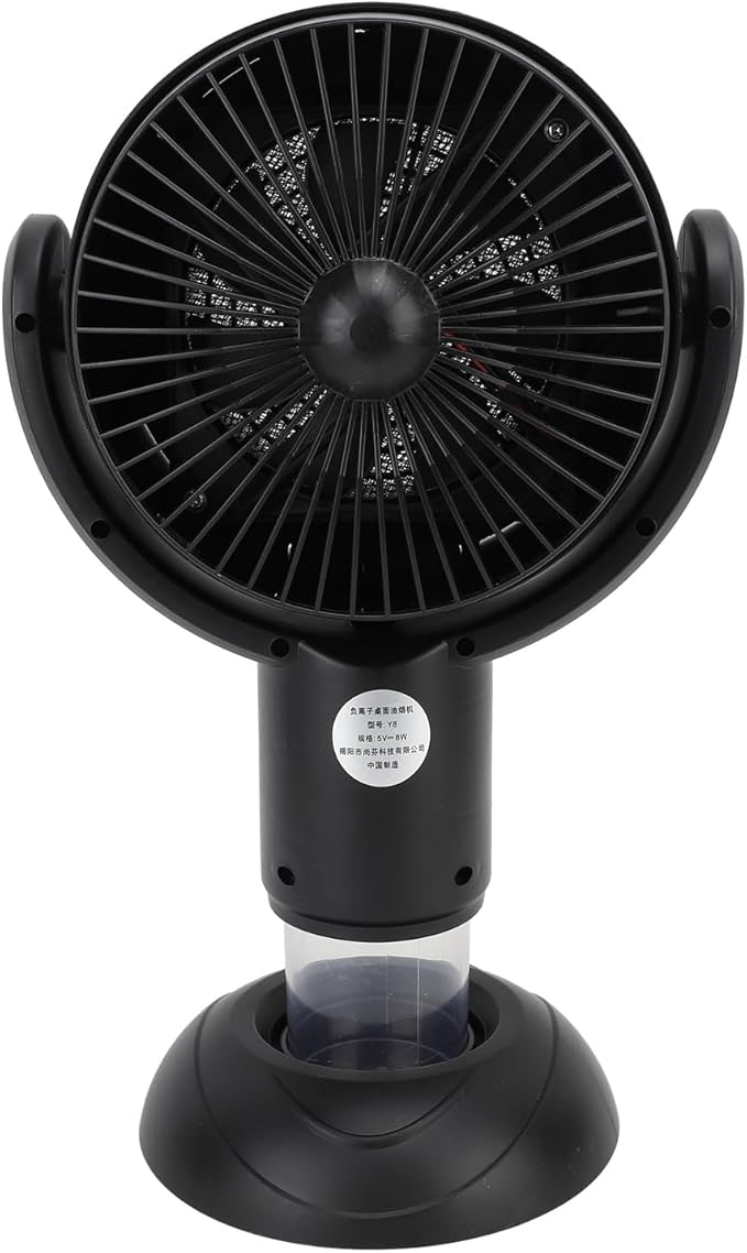 Rengue Desktop Range Hood, Portable Kitchen Exhaust Fan with Removable Filter and 2 Speed Gears, for Apartment Dormitory RV Camping Indoor Barbecue (Black Violet)