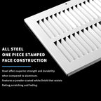 24x8 Return Air Grille(Duct Opening Size),Air Return Vent Cover,Flat Vent Cover,Rejillas De Aire Acondicionado para Casa,Return Air Grilles,Outer Dimensions:25.75"Wx9.75"H(24"W x 8"H, Duct Opening)