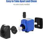 AQUANEAT Fountain Pump, 480 GPH Submersible Water Pump with 5 ft Tubing, for Aquarium Fish Tank, Pet Water Fountain, Hydroponics, Pond Waterfall Filter Pump